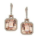 【送料無料】ネックレス　モモハローイヤリングホワイトゴールドドロップカット4ct asscher cut peach morganite halo trendy drop earrings 14ct white gold over