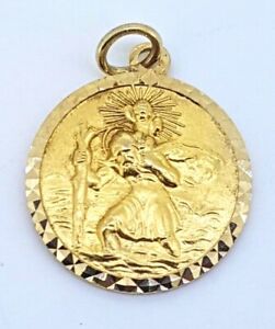 【送料無料】ネックレス セントクリストファーペンダントイエローゴールド9k st christopher pendant charm_375 yellow gold_hallmarked 【送料無料】ネックレス セントクリストファーペンダントイエローゴールド9k st christopher pendant charm_375 yellow gold_hallmarked