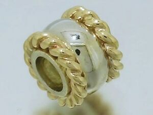 【送料無料】ネックレス　ゴールドロープビーズbd057 genuine 9ct solid yellow white twotone heavy gold rope bead for engraving