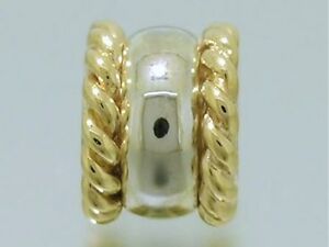 【送料無料】ネックレス　ゴールドロープビーズbd057 genuine 9ct solid yellow white twotone heavy gold rope bead for engraving