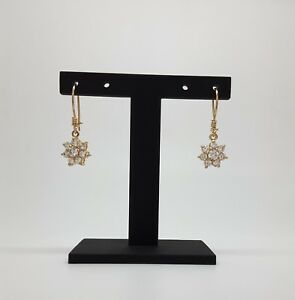 ̵ۥͥå쥹ɥ󥰥ɥmiran 140420 9k yellow gold cz dangling flower earrings 26g rrp 239