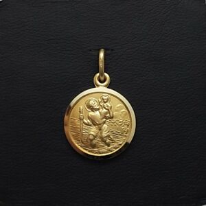 ̵ۥͥå쥹ɥ饦ɥȥꥹȥեɥmiran 222522 9k yellow gold round st christopher medal 19g rrp239