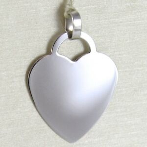 ̵ۥͥå쥹ۥ磻ȥɥڥȥꥢwhite gold pendant 750 18k heart, engravable, length 23 cm, made in italy