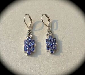 ネックレス　タンザナイトイヤリングシルバー321ct tanzanite earrings certified 925 silver beautiful colour bnwt