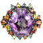 ̵ۥͥå쥹᥸ȥޥ顼ե󥰥С3395ct real purple amethyst amp; multi color sapphire sterling 925silver ring 65