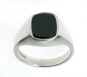 【送料無料】ネックレス　リングメンズソリッドスターリングシルバーエンゲージメントサイズbloodstone..