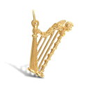 楽天hokushin【送料無料】ネックレス　イエローゴールドハープペンダントforever mine fine solid 9ct yellow gold music intricate harp charm pendant