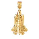 【送料無料】ネックレス イエローゴールドスペースシャトルペンダントアメリカ14k yellow gold space shuttle pendant charm, made in usa