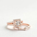 【送料無料】ネックレス 25 ct14kセット25 ct princess 14k rose gold over bridal engagement wedding ring set for gift