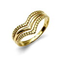 【送料無料】ネックレス レディースソリッドゴールドツイストエッジトリプルウィッシュボーンリングladies solid 9ct gold twisted edg...