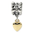 【送料無料】ネックレス ハートビーズスターリングシルバーkゴールドアクセントビーズheart dangle bead 925 sterling silver amp; 14k gold accent reflection beads