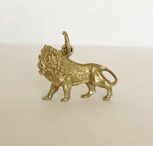 【送料無料】ネックレス ビンテージソリッドゴールドライオンブレスレットペンダントheavy vintage 9ct solid gold lion charm for charm bracelet pendant 52 g