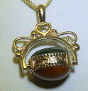 【送料無料】ネックレス ヴィンテージイエローゴールドカネフォブスイベルペンダントウォッチvintage 9ct yellow gold carnelian ja...