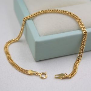 【送料無料】ネックレス ソリッドkイエローゴールドブレスレットリンクブレスレット solid 18k yellow gold bracelet 3mm curb link bracelet 175cml