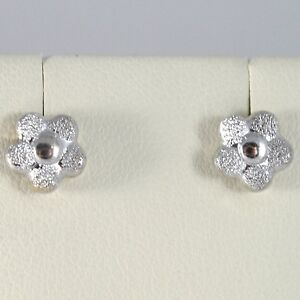̵ۥͥå쥹ۥ磻ȥɥ󥰥֥ҥʥwhite gold earrings 750 18k lobe, daisies, flowers, length 07 cm