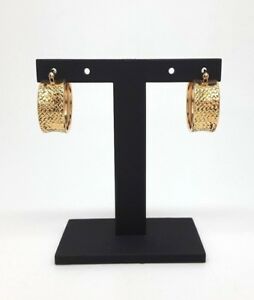 ̵ۥͥå쥹ɥ磻ɥաץ󥰥ɥmiran 140489 9k yellow gold hollow wide crosspatch hoop earrings 23g rrp 295