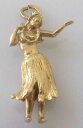 楽天hokushin【送料無料】ネックレス　イエローゴールドハワイアンフラフープガールsecondhand 14ct yellow gold hawaiian hula hoop girl 23g charm