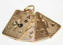 【送料無料】ネックレス ビンテージゴールドカードvintage hallmarked 9ct gold playing cards charm 4 aces 58