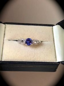【送料無料】ネックレス　タンザナイトリングホワイトゴールドサイズtanzanite ring 9k white gold size p 12 certified aa beautiful colour