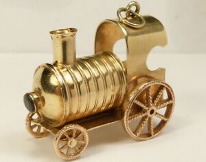 【送料無料】ネックレス　ゴールドエンジンビンテージブレスレットペンダント9ct gold charm locomotiv..