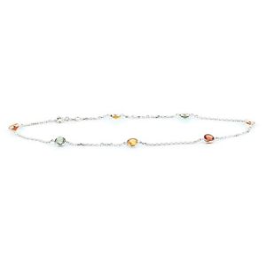 【送料無料】ネックレス　kホワイトゴールドブレスレットサファイアインチ14k white gold gemstone anklet bracelet with multicolor sapphires 9 inches