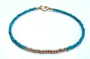 【送料無料】ネックレス ターコイズビーズソリッドローズピンクゴールドビーズブレスレットビーズturquoise beads and 14k solid rose pink gold beads bracelet delicate fine bead