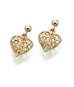 【送料無料】ネックレス イヤリングイエローゴールドイヤリングケージハートドロップイヤリングgold earrings 9ct yellow gold earrings caged heart drop earrings ge841