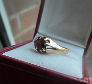 【送料無料】ネックレス ヴィンテージレトロイエローゴールドガーネットリングサイズvintage gents retro 9ct yellow gold amp; garnet ring c197080s size u