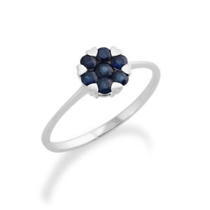 【送料無料】ネックレス　ホワイトゴールドサファイアクラスタリングgemondo 9ct white gold 039ct sapphire floral cluster ring