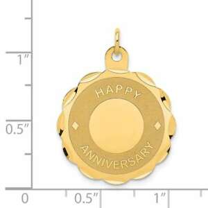 【送料無料】ネックレス　イエローゴールドハッピー14k yellow gold happy anniversary charm xac592