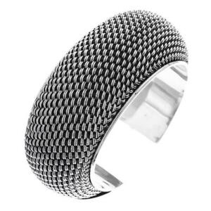 ネックレス　インチワイドバリスターリングシルバーカフブレスレット1 14 wide 92gr bali braided 925 sterling silver cuff bracelet