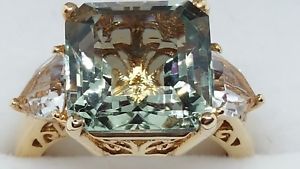 【送料無料】ネックレス　ジェインズグリーンアメジストカットリングjaynes gems asscher cut 9ct green amethyst ring uk m us 65 eu 52