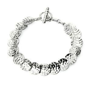 ̵ۥͥå쥹󥰥ǥb5078beginnings sterling silver hammered disc articulated bracelet b5078