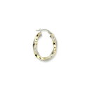 【送料無料】ネックレス イエローゴールドホワイトゴールドオーバルフープギリシャキーイヤリング9ct yellow gold white gold oval hoop greek key earrings