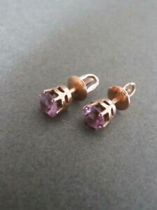 楽天hokushin【送料無料】ネックレス　ヴィンテージゴールドロシアスタッドイヤリングゴールドアレクサンドライトvintage 14ct gold russian stud earrings 585 gold synthetic alexandrite