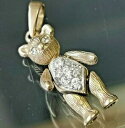 【送料無料】ネックレス テディセットベアビンテージゴールドゴールドcz set teddy bear vintage gold charm pendant hallmarked gold free shipping cp