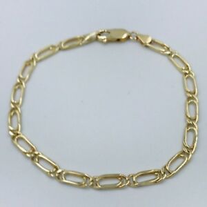 【送料無料】ネックレス　レディースイエローゴールドクリップリンクブレスレット＃ladies 9ct yellow gold paperclip link bracelet 393