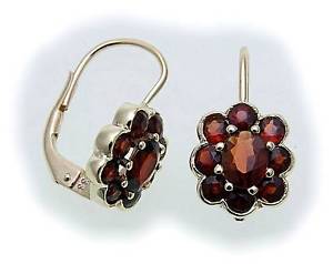【送料無料】ネックレス　ガーネットイヤリングイエローゴールドイヤリングwomens earrings mgranat in gold 333 garnet earrings yellow gold(4)