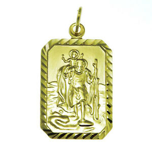 【送料無料】ネックレス　ゴールドセントセントクリストファーペンダント9ct gold st saint christopher pendant 33g