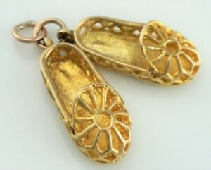 【送料無料】ネックレス　ファインビンテージイエローゴールドスリッパペンダントfine vintage 9ct yel..