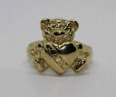 【送料無料】ネックレス イエローゴールドテディベアハートリング9ct yellow gold teddy bear heart ring