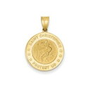 14k yellow gold satin polished saint christopher protect us round medal pendantイエローゴールドサテンセントクリストファーラウンドメダルペンダント※注意※NYからの配送になりますので2週間前後お時間をいただきます。人気の商品は在庫が無い場合がございます。ご了承くださいませ。サイズの種類の商品は購入時の備考欄にご希望のサイズをご記載ください。　携帯メールでの登録ですと楽天からのメールが届かない場合がございます。