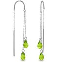 【送料無料】ネックレス ペリドットブリオレットイアリング14kホワイトgenuine peridots briolette gems threader earrings 14k yellow, white or rose gold