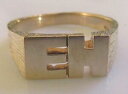 【送料無料】ネックレス イエローゴールドリングサイズsecondhand 9ct yellow gold eh initial ring size s