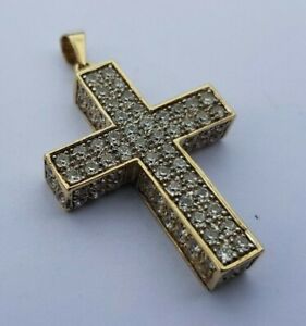 【送料無料】ネックレス　ゴールドクロスペンダントstunning 9ct gold cross pendant with cz stones(4)