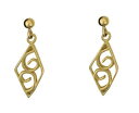 【送料無料】ネックレス イエローゴールドイヤリングドロップスクロール9ct yellow gold drop scroll earrings