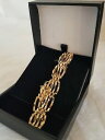 【送料無料】ネックレス イエローゴールドバーワークゲートオープンリンクブレスレットメーカーロンドン9ct yellow gold four bar open work gate link braceletmaker l c london 1981