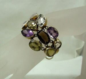 【送料無料】ネックレス　ヴィンテージスタイリッシュアメジストシトリンブレスレットvintage stylish gilded silver chunky amethyst and citrine bracelet(4)