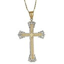 【送料無料】ネックレス イエローゴールドペンダントアメリカフィガロチェーン10k yellow gold crucifix pendant w figaro chain made in usa