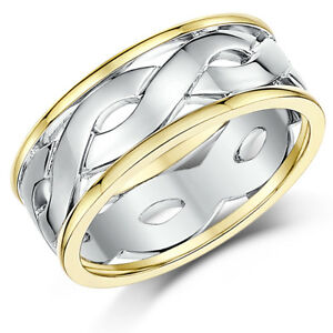 ̵ۥͥå쥹顼ƥåɥۥ磻ȥɥtwo colour celtic yellow gold amp; white gold wedding ring 5mm 7mm 9ct gold